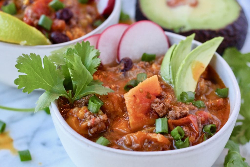 Super Easy Instant Pot Sweet Potato Chili Slice of Jess