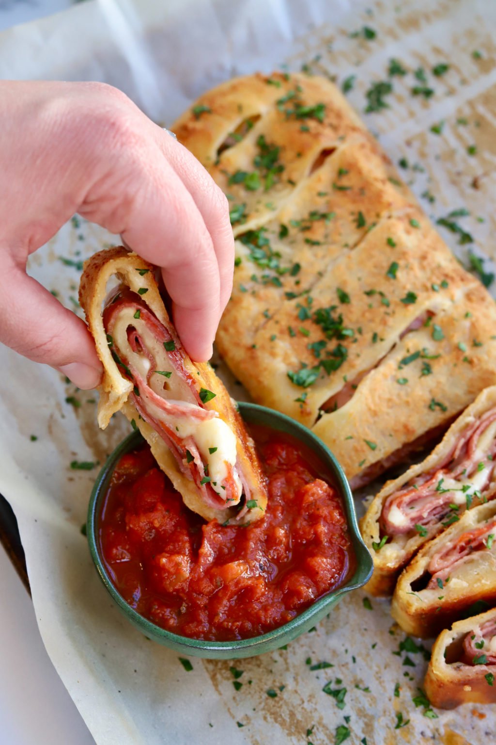 Gimme The Meats Italian Stuffed Stromboli Pizza Slice of Jess