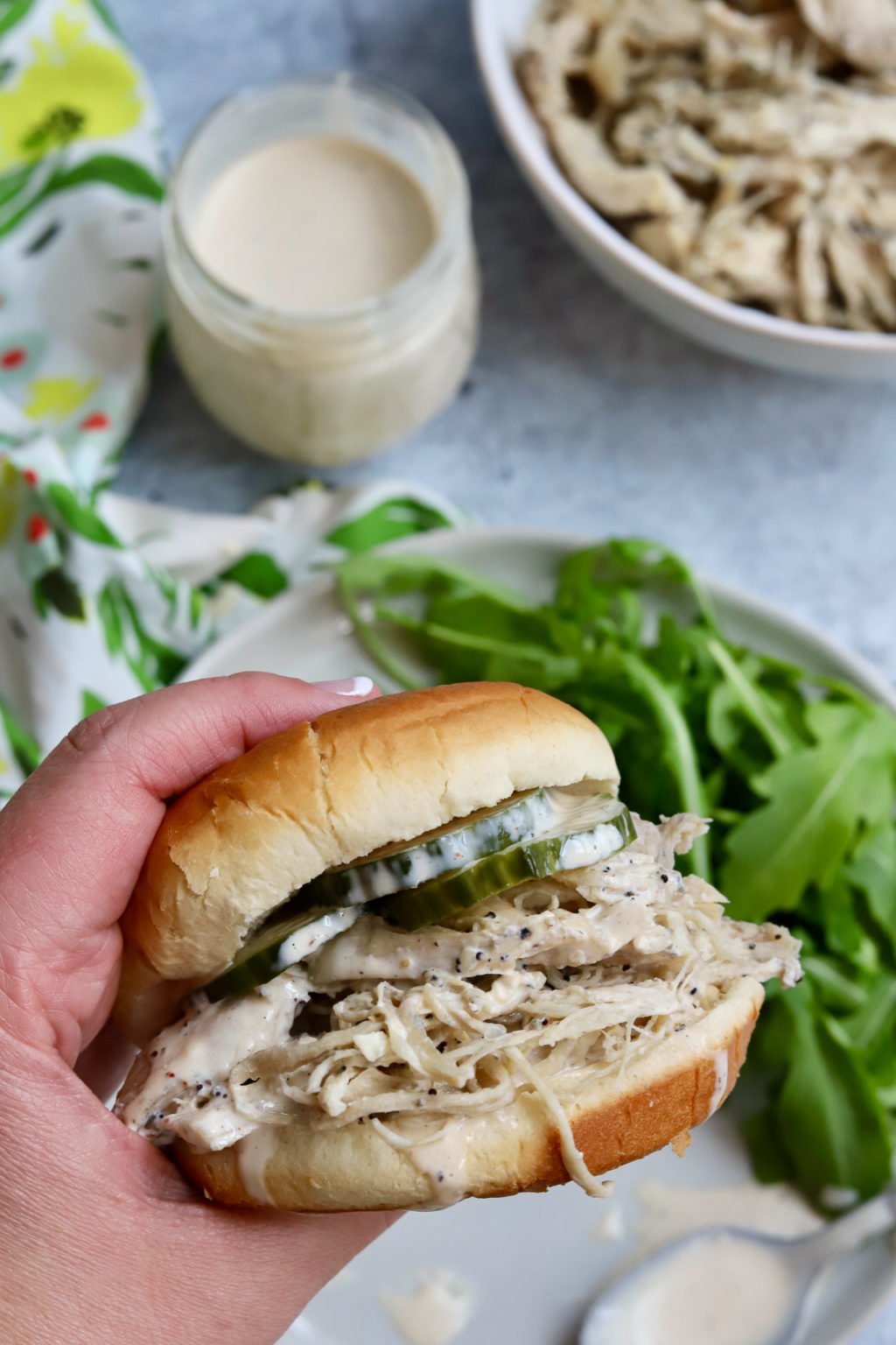 Alabama White Sauce Pulled Chicken Sandwiches Slice of Jess