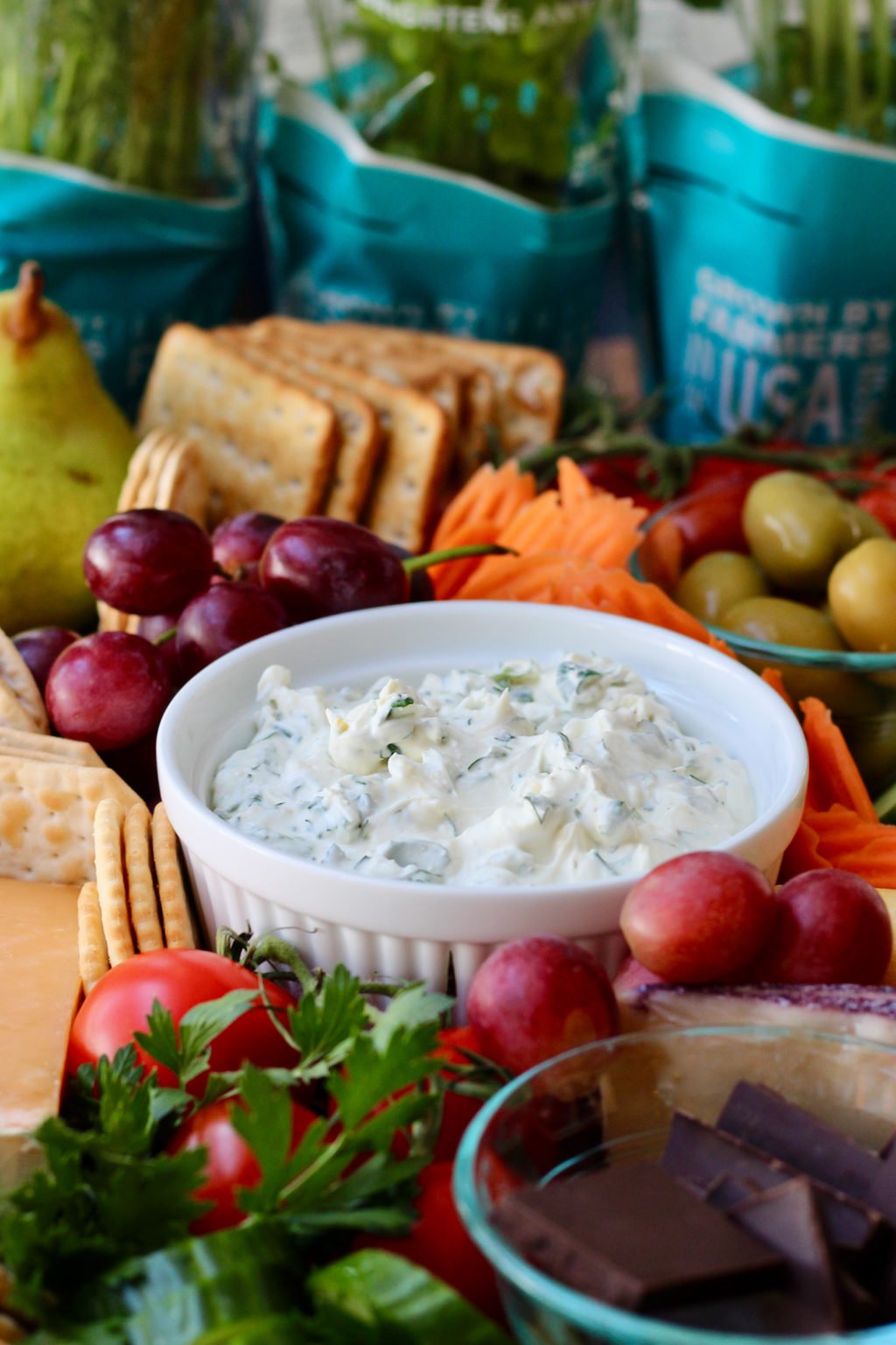 Fresh Herbs and Cream Cheese Veggie Dip Slice of Jess