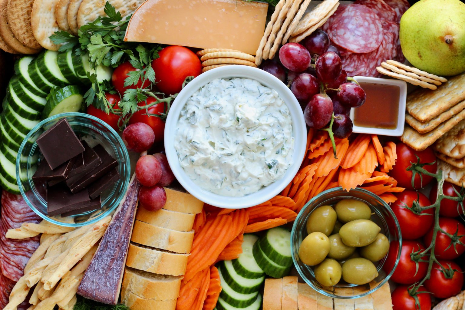 Fresh Herbs and Cream Cheese Veggie Dip Slice of Jess
