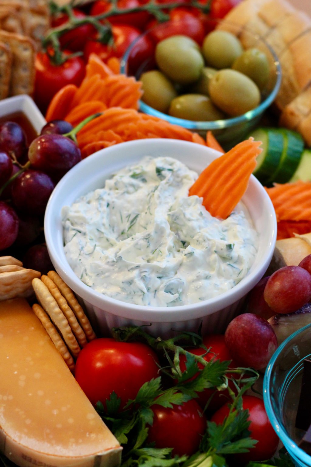 Fresh Herbs and Cream Cheese Veggie Dip Slice of Jess