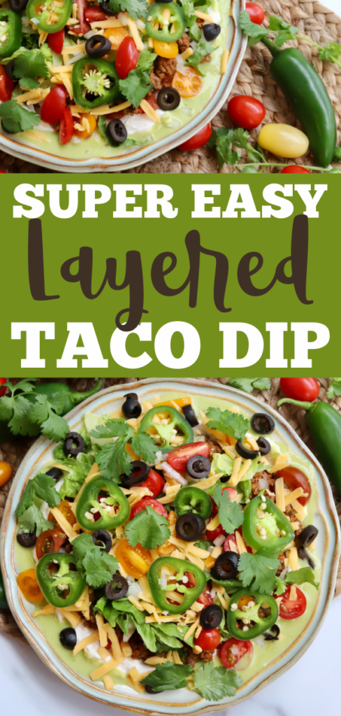 Cream Cheese Layered Taco Dip with Fiesta Ground Beef - Slice of Jess