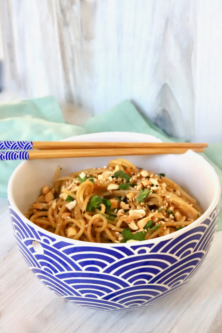 Super Easy Peanut Sesame Noodles - Slice Of Jess