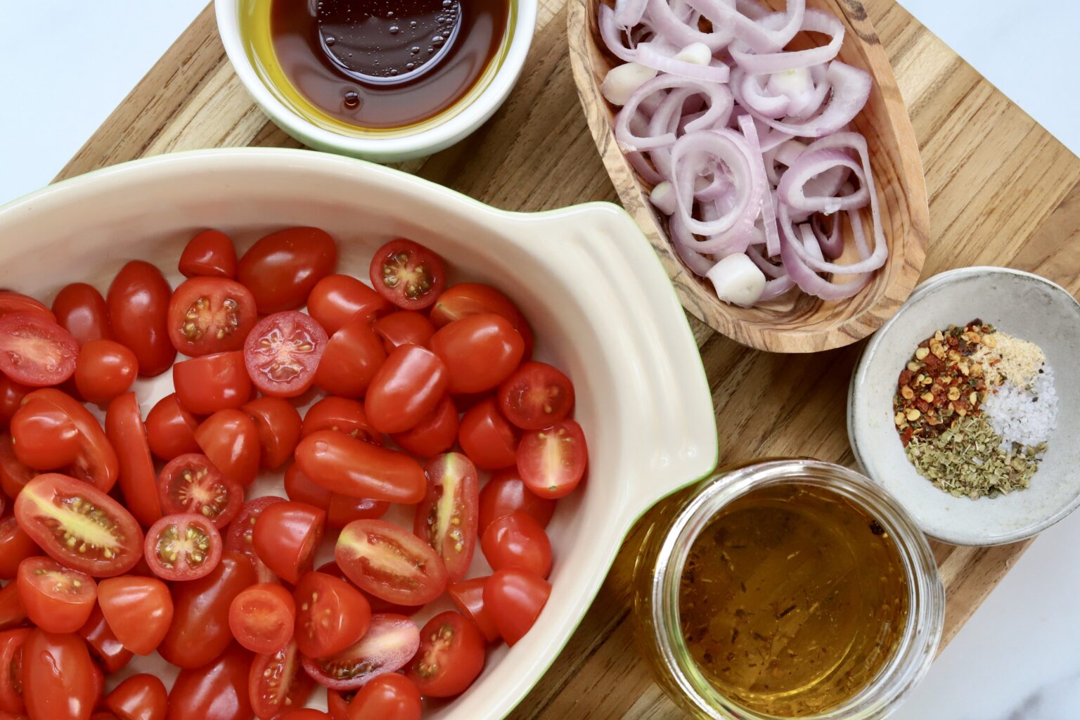 Air Fryer Roasted Cherry Tomatoes With Shallots Slice Of Jess