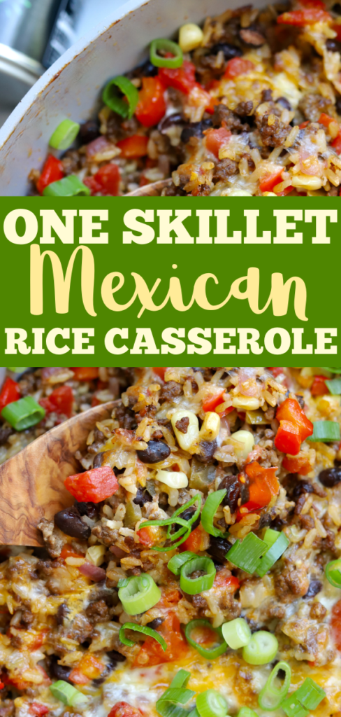 One Pan Mexican Rice Casserole with Ground Beef - Slice of Jess