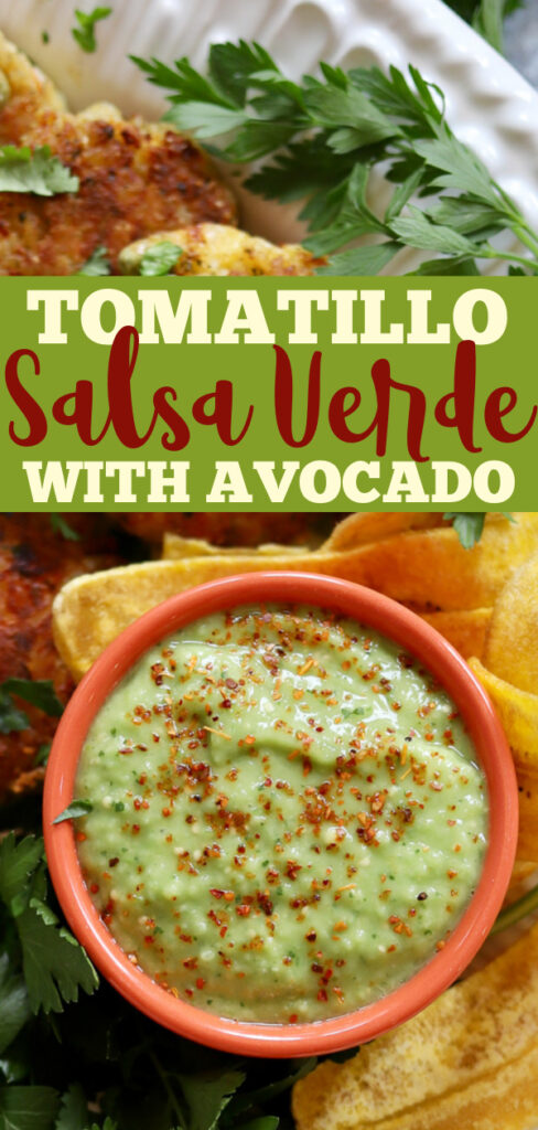 Creamy Tomatillo Salsa Verde With Avocado Slice Of Jess