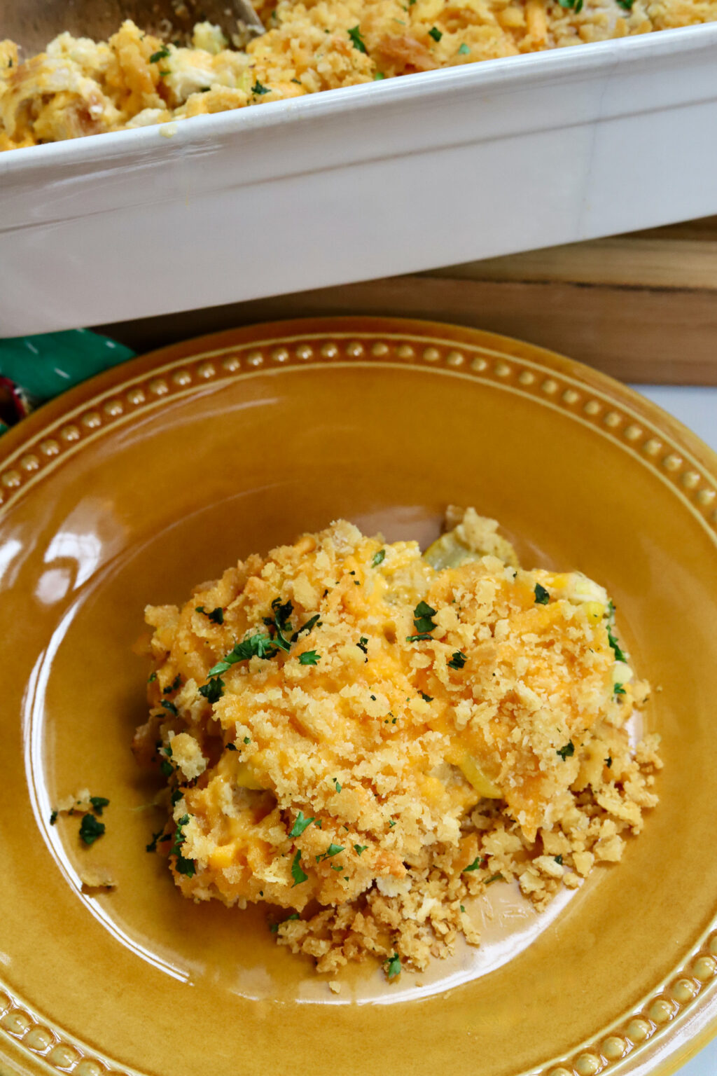 Yellow Squash Casserole with Shredded Chicken - Slice of Jess