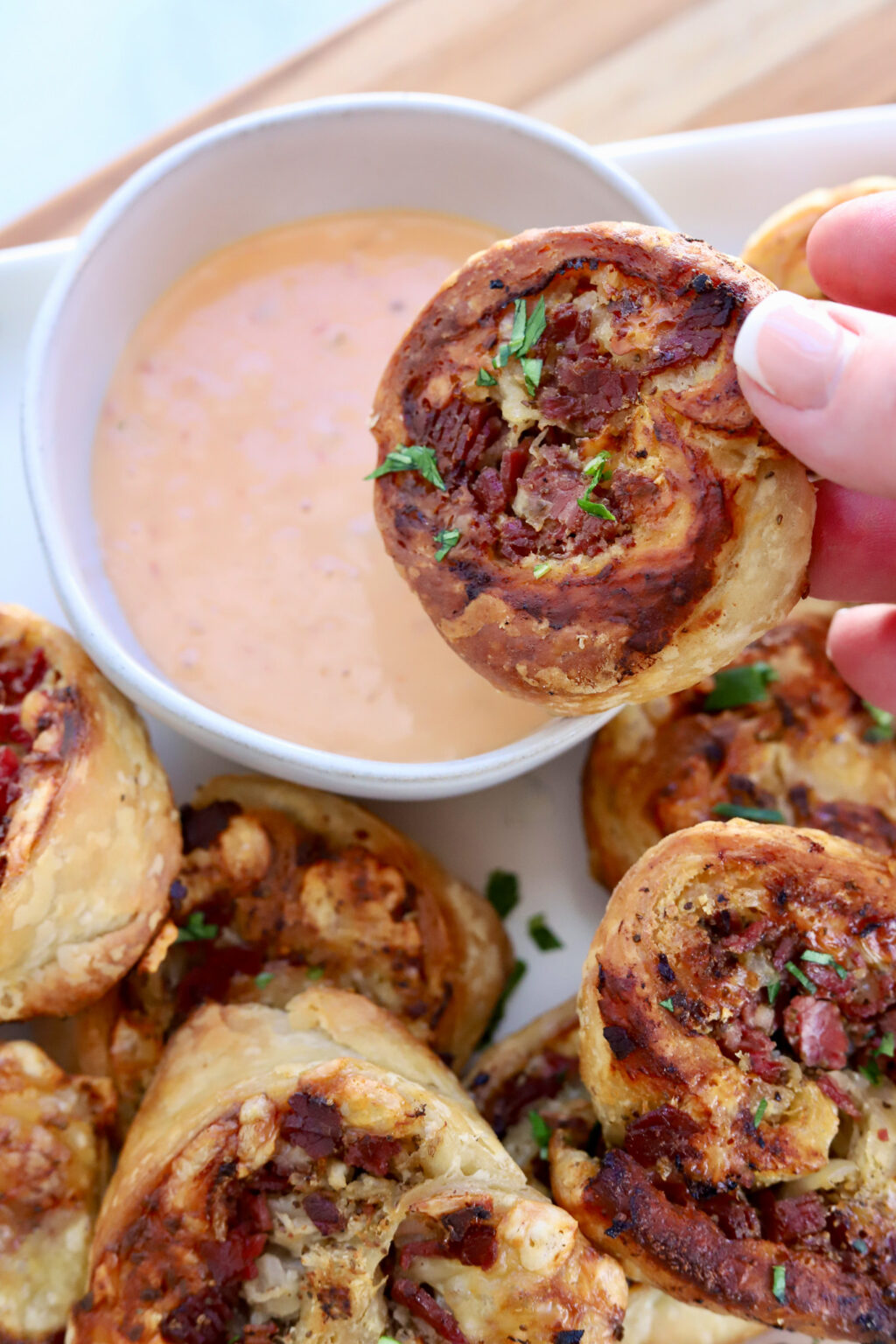 Puff Pastry Reuben Pinwheel Recipe - Slice of Jess