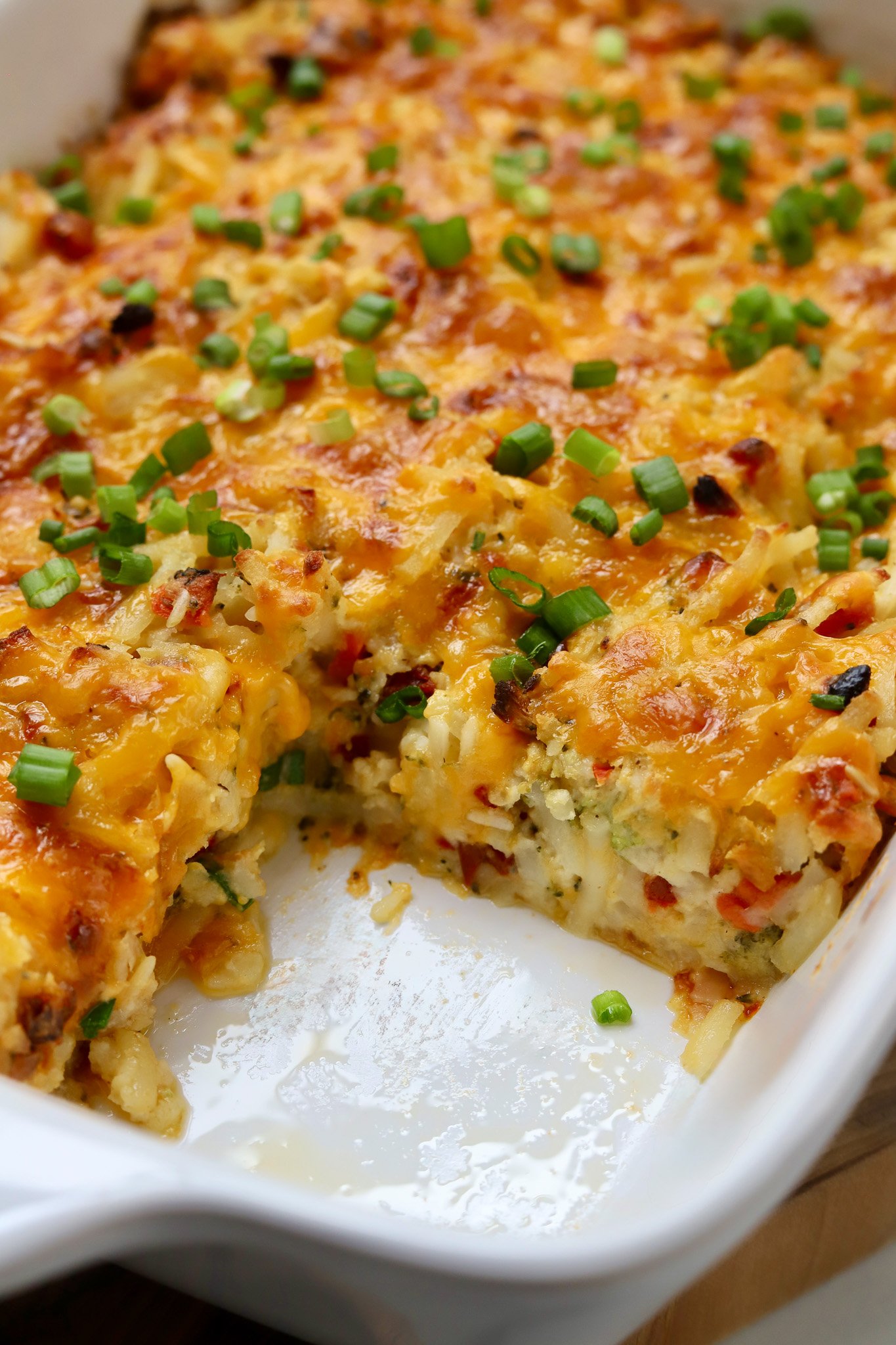 Broccoli Cheddar Hashbrown Casserole