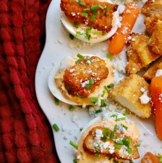 Deviled Eggs Recipe with Buffalo Chicken